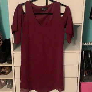 Burgundy off the shoulder dress
